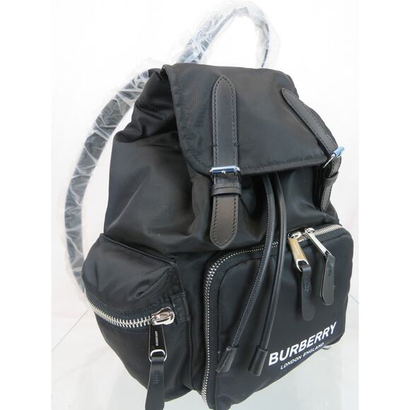 NWT BURBERRY RUCKSACK BLACK NYLON BUCKLE LEATHER BACKPACK BAG MEDIUM $1290 main image 6